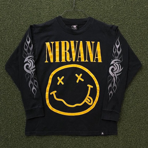 The Unbranded Brand Other - Rare Vintage Y2K Nirvana Mexican‎ Boot Long Sleeve Hits Graphic Tee Shirt